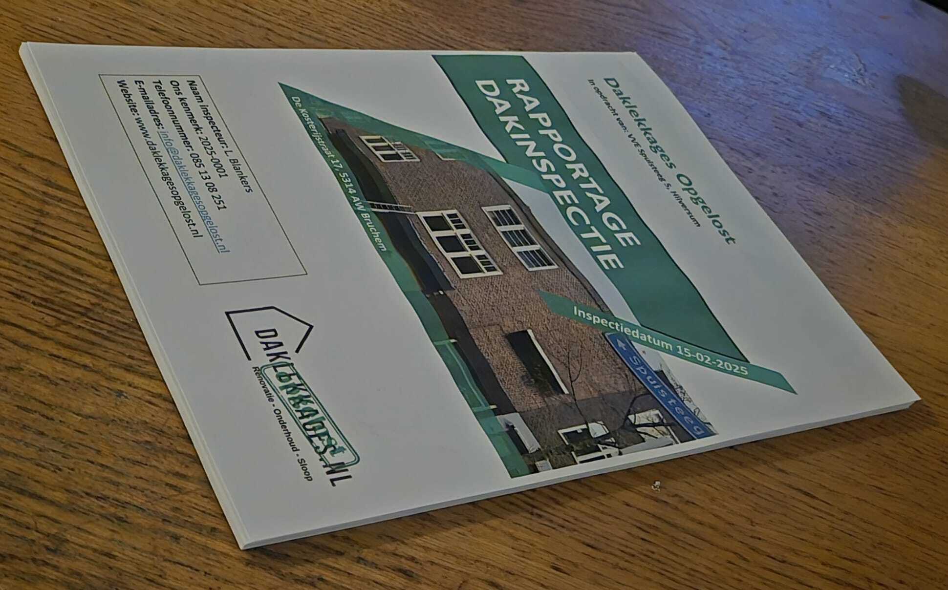 Voorbeeldrapport: rapportage dakinspectie zoals je deze ontvangt